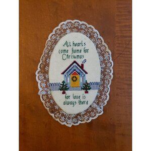 Vintage needlepoint Christmas ornament